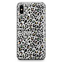 Apple iPhone XS Kılıf Colorful Leopar Arka Kapak Koruma Desenli Full Koruyucu