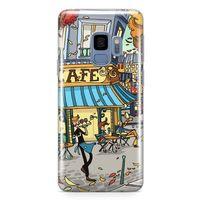 Samsung Galaxy S9 Kılıf Paris Kafe Arka Kapak Koruma Desenli Full Koruyucu