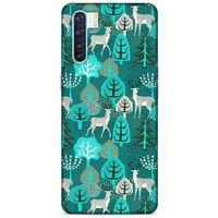 Oppo A91 Kılıf Snowix (32) Soft Silikon Kılıf Turkuaz Beyaz