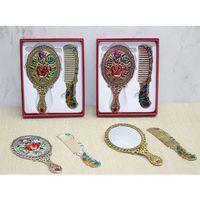 Gül Tasarımı Ayna Ve Tarak Seti Küçük Boy