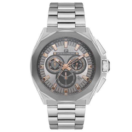 Jacques Philippe JPQGC301346 Swiss Made Quartz Çelik Gri Safir Cam 10 ATM 45 mm Erkek Kol Saati