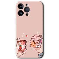 iPhone 14 Pro HD Baskılı Kılıf + 9D Tam Ekran Koruyucu - Meyveli Süt