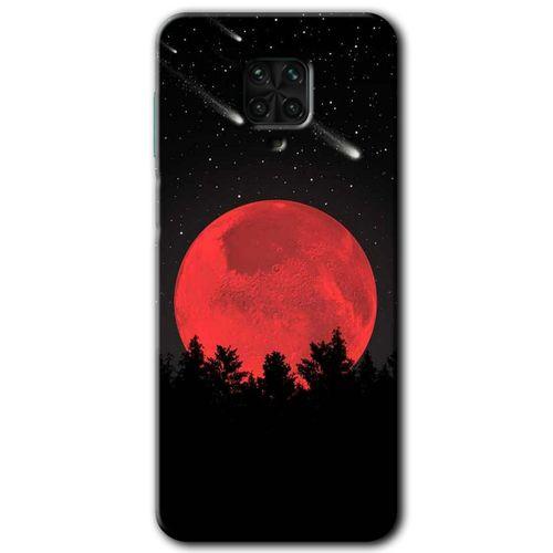 BeRa Aksesuar Xiaomi Redmi Note 9s Kılıf Baskılı Kapak - Kanlı Ay +Tam Kaplayan Mat Seramik