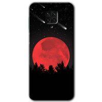 BeRa Aksesuar Xiaomi Redmi Note 9s Kılıf Baskılı Kapak - Kanlı Ay +Tam Kaplayan Mat Seramik