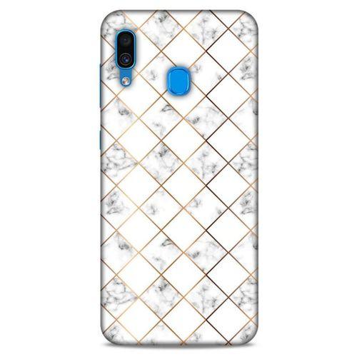 Mermer Desenli (1) Tema Kılıfı Beyaz Samsung Galaxy A30 Kılıf