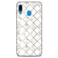 Mermer Desenli (1) Tema Kılıfı Beyaz Samsung Galaxy A30 Kılıf