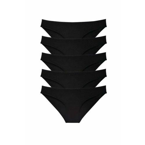 5 adet Süper Eko Set Likralı Kadın Slip Külot Siyah