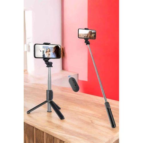 Kumandalı Tripod Telefon Tutucu Selfie Çubuğu 360 Derece Dönebilen