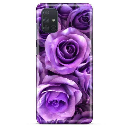 Samsung Galaxy M51 Uyumlu Kılıf Mor Delisi (40) Fit Silikon Kılıf Büyük Güller