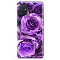 Samsung Galaxy M51 Uyumlu Kılıf Mor Delisi (40) Fit Silikon Kılıf Büyük Güller