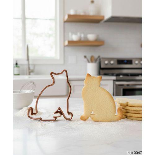 Oturan Kedi Figürlü Kurabiye Kalıbı – Hamur Kesici, Şeker Hamuru ve Oyun Hamuru İçin