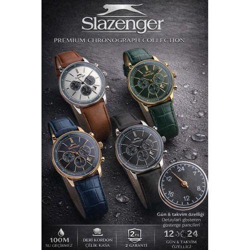 Slazenger Erkek Deri kordon Bileklik Hediyeli 2 Yıl Garantili Suya Dayanıklı Kol Saati VS.BLKT.0967