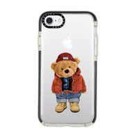 iPhone 8 Casetify Teddy Bear Desenli Anti Shock Premium Silikonlu Siyah Kenar Detaylı Telefon Kılıfı