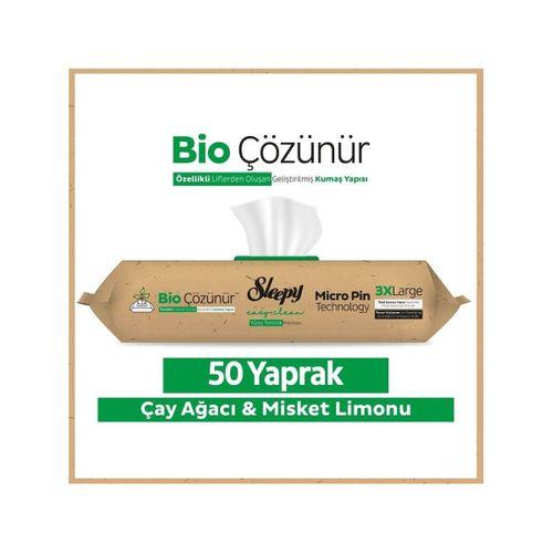 Sleepy Bio Yüzey Temizlik Havlusu 50 Adet Çayağacı Misket Limonlu