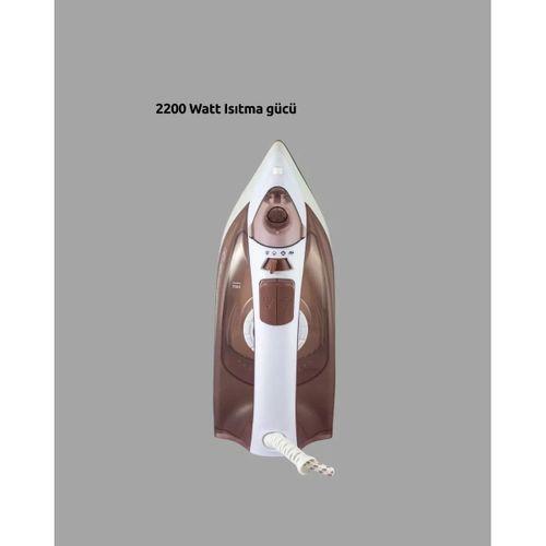 Kahverengi Buharlı Ütü 2200w Sürekli Buhar 120 G Şok Buhar
