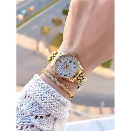 Tom Jones Çelik Kordon Kararma Renk Atma Yapmaz 3 Atm Suya Dayanıklı Kadın Kol Saati BTJ.YN10105.2