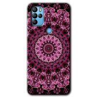 Omix X300 Kılıf HD Desen Baskılı Arka Kapak+Temperli Cam - Mandala Patterns Kaleidoscope