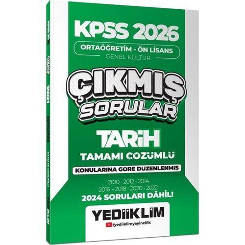 2026 KPSS Ortaöğretim Önlisans Tarih Konularına Göre Çıkmış Sorular Yediiklim Yayınları