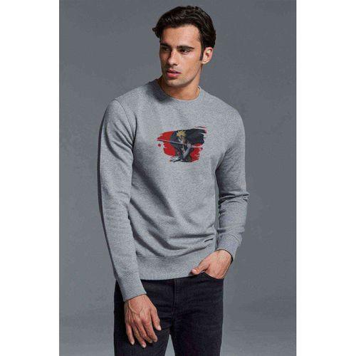Best Anime Aesthetic Baskılı Gri Erkek Sweatshirt