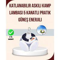 Güneş Enerjili Usb Şarj Edilebilir 5 Modlu Katlanabilir Led Kamp Işığı