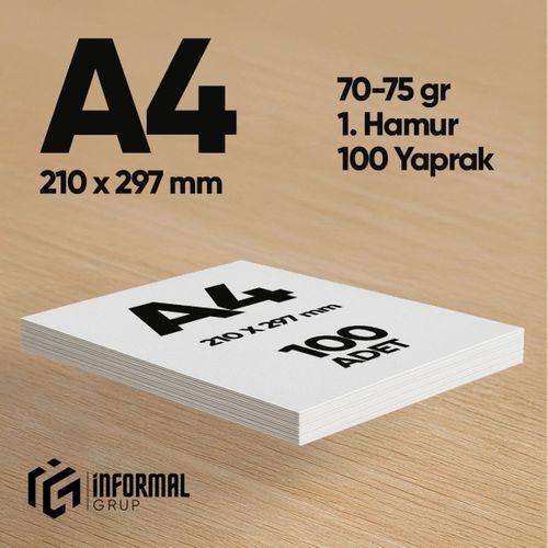 İnformal Fotokopi Kağıdı Premium Kalite A4 100 Yaprak 1 Hamur
