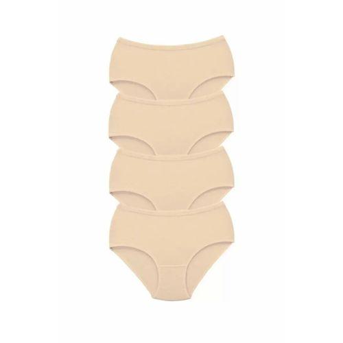 4 Adet Tutku Kadın Yüksek Bel Bato Kalın Lastik Külot Ten