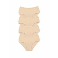 4 Adet Tutku Kadın Yüksek Bel Bato Kalın Lastik Külot Ten