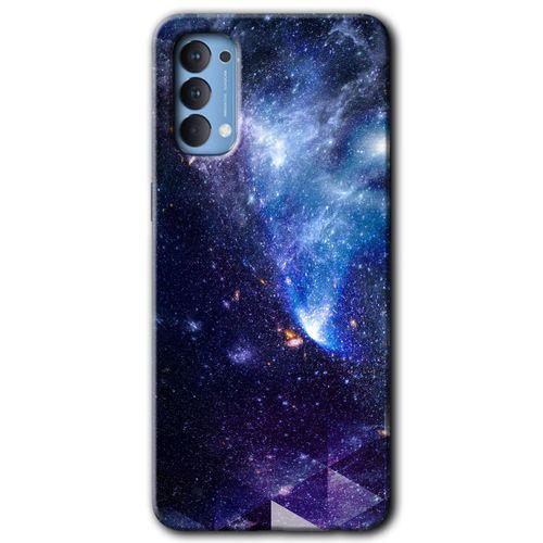 Oppo Reno 4 Kılıf HD Desen Baskılı Arka Kapak - Galaksi + Kırılmaz Cam