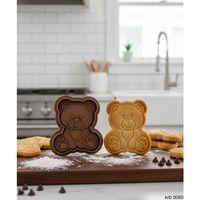 Sevimli Yavru Ayı Figürlü Kurabiye Kalıbı ve Hamur Kesici – Şeker Hamuru ve Oyun Hamuru İçin İki Parça Kalıp