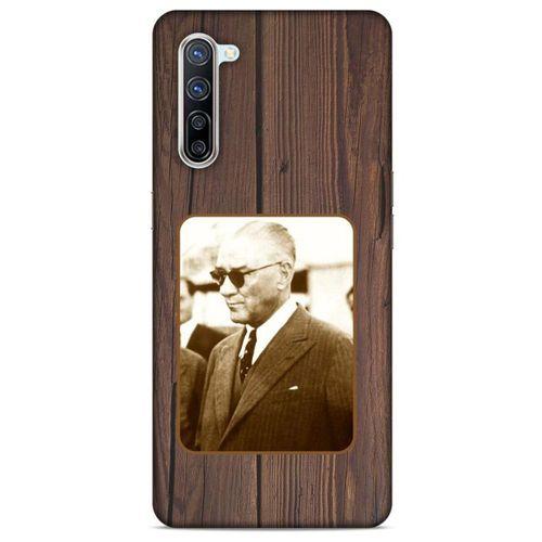 Oppo Reno 3 Pro 5g Kılıf Atatürk (28) Arka Kapak Kahve Tahta