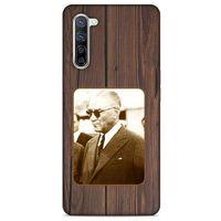 Oppo Reno 3 Pro 5g Kılıf Atatürk (28) Arka Kapak Kahve Tahta