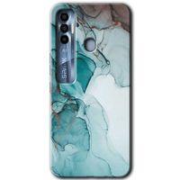 Potkal Hediye Fabrikası Tecno Spark 7 Pro Kılıf HD Desen Baskılı Arka Kapak - Buzul Mermer