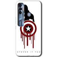 Tecno Spark 7 Pro HD Baskılı Kılıf + 9D Tam Ekran Koruyucu - Captain Amerika