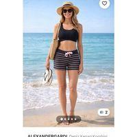 ALEXANDERGARDI Cepli Çizgili Mini Kadın Şort