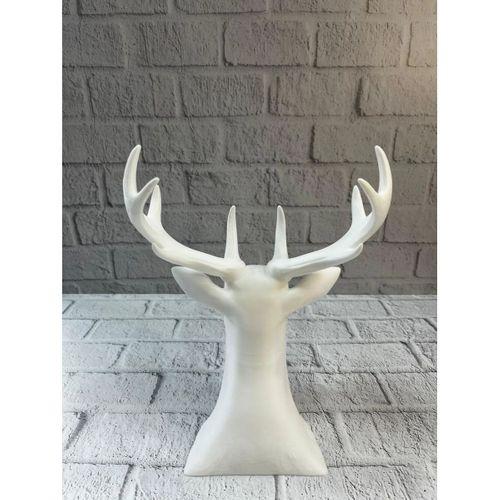 Dekoratif Beyaz Geyik Biblo Salon Ve Raf Dekoru