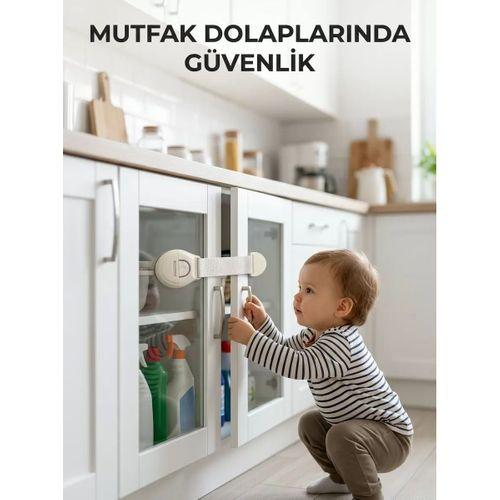 Çocuk Güvenlik Dolap Ve Çekmece Kilidi Güçlü Yapışkanlı Emniyet Kilidi