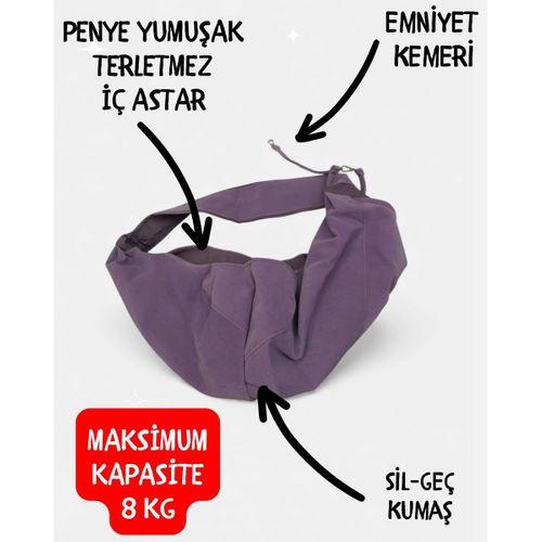 Pastel Eflatun Güderi Dokulu Köpek Taşıma Çantası – Emniyet Kemerli