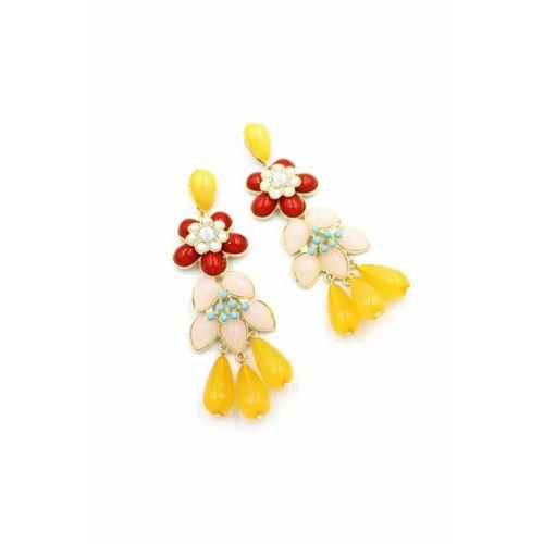 Çiçek Küpe - Kırmızı