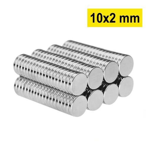 10 Adet 10x2mm Yuvarlak Neodyum Mıknatıs Güçlü Magnet Nikel Kaplamalı