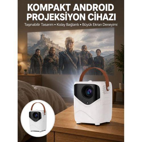 Projeksiyon Ev Sineması Bluetooth 4k Hd Kaliteli Görüntü Kumandalı Yeni Nesil