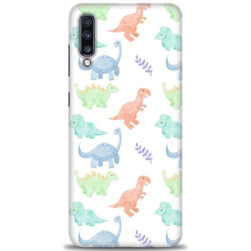 Samsung Galaxy A70 Kılıf HD Baskılı Kılıf - Minik Dinazorlar + Tam Ekran Koruyucu