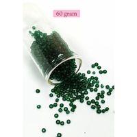 Dökme Cam Kum Boncuk (8/0) 3 mm - 60 Gram - Şeffaf Koyu Yeşil - BNC196