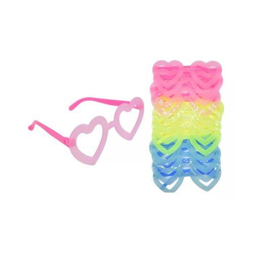 Fosforlu Kalp Model Glow Parti Gözlüğü Karanlıkta Yanan Gözlükler 12 Adet