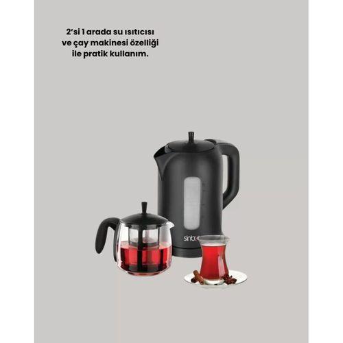 0,9 L Cam Demlik Ve 1,7 L Su Haznesi İle Çay Keyfi