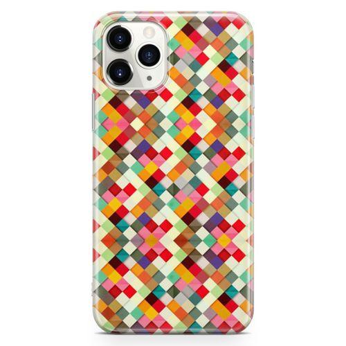 Apple iPhone 11 Pro Kılıf Karo Taşlar Arka Kapak Koruma Desenli Full Koruyucu