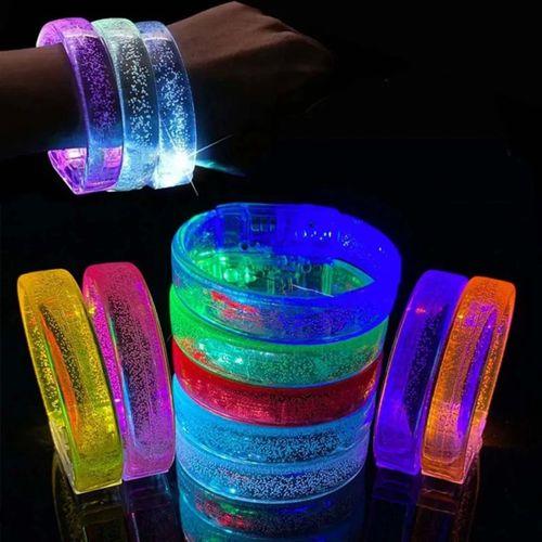 Eğitici Oyuncak Turuncu Led Işıklı Baskı Yapılabilen Pilli Bileklik Bilezik 1,5 cm Genişlik