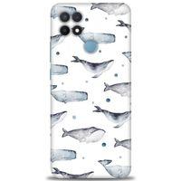 Oppo A15S Kılıf HD Baskılı Kılıf - Balinalar + Tam Ekran Koruyucu