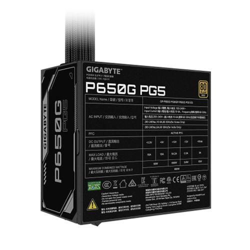 GIGABYTE GP-P650G PG5, 650W, 80+ GOLD, GAMING Power Supply