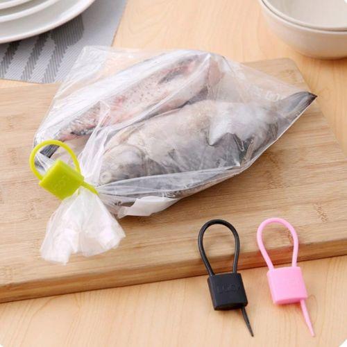 Kilit Şeklinde Silikon Kablo Ve Poşet Bağlama Atı (3'lü Set)