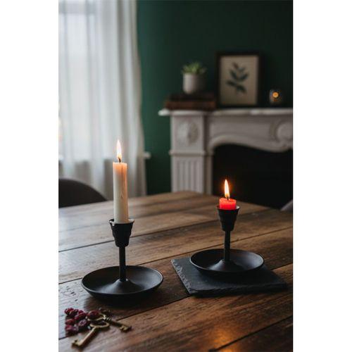 Metal Vintage Mumluk & El Şamdanı Mat Siyah Turna2623-7